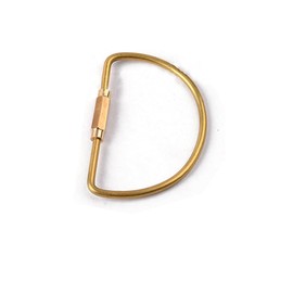 SagaSave Brass Screw Lock Clip Key Chain Ring, Compact Simple Style Car Keychain for Men & Women, Gold, Easy to Carry, Gold, Oval 59*33mm（Another Type of Lock）