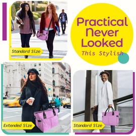 KIPBELIF Cute&Classy Roomy Insulated Lunch Bags for Women - Stylish & Functional Large Tote Adult Lunch Box for Working & Picnic (Purple, M)