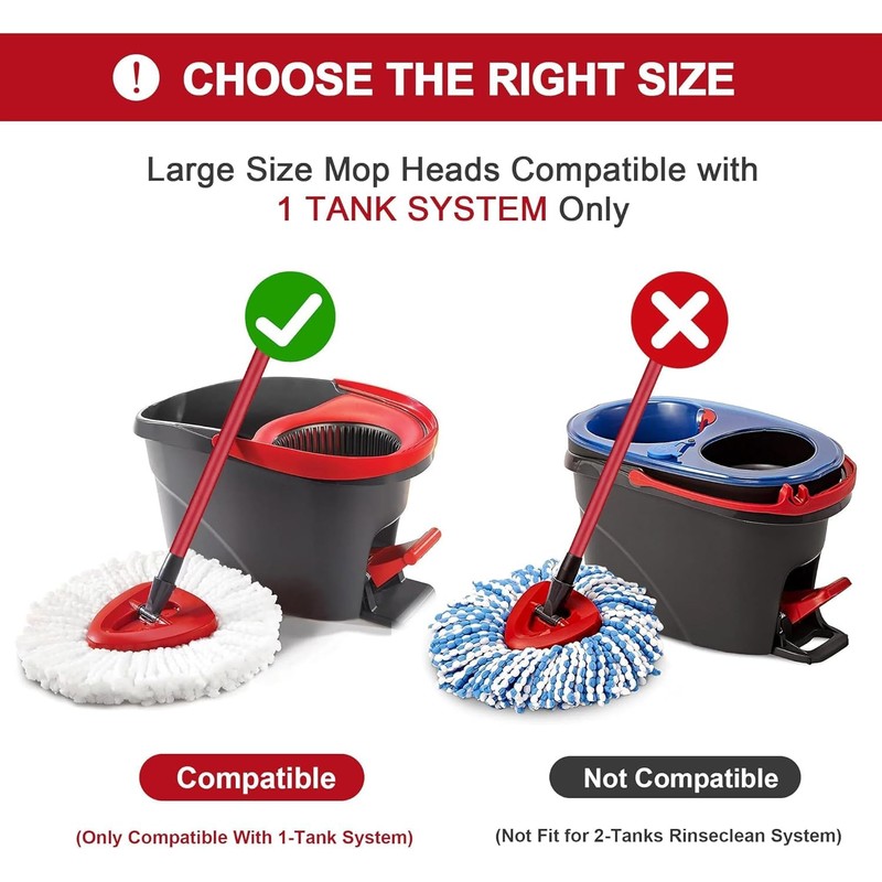 Bonison 6-Pack Spin Mop Head - Compatible with Vielde Easy