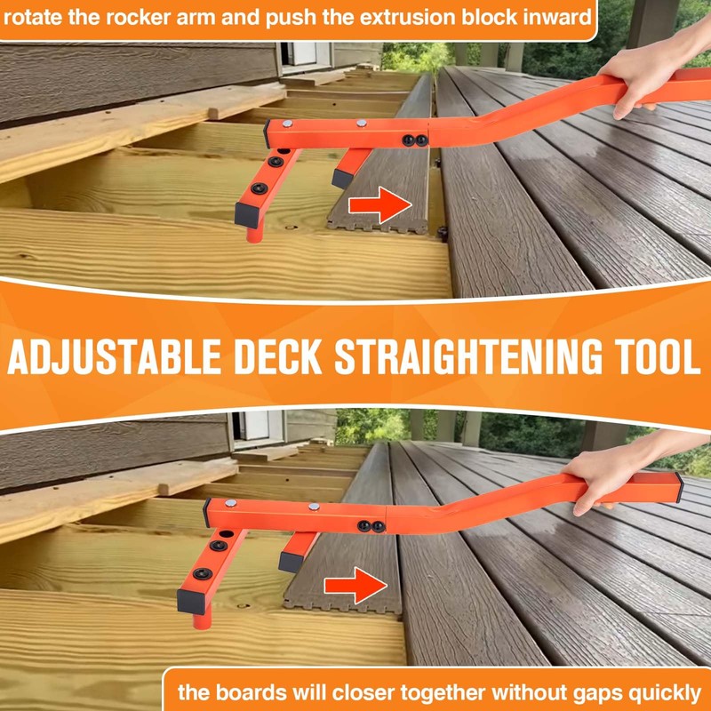 Deck Board Straightening Tool 24In, Adjustable Deck Board Bender, Heavy-Duty
