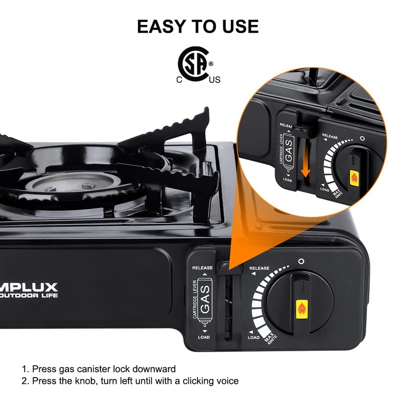 Camplux Dual Fuel Propane & Butane Stove with Carrying Case,