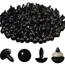 Zhbrchz 320pcs Include 160pcs 14mm Black Plastic Safety Eyes Crafts Safety Eyes with 160pcs Washers for Amigurumi Crochet Bears Stuffed Animals Doll Making
