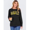 ANRABESS Womens Oversized Sweatshirts Nashville Crew Neck Long Sleeve Graphic