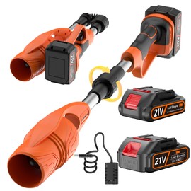 LORDHOO Leaf Blower Cordless with Battery and Charger, 290000 RPM, Folding & Lightweight Turbo Jet Blower for Lawn, Yard, Sidewalk, Garage Cleaning (Orange)