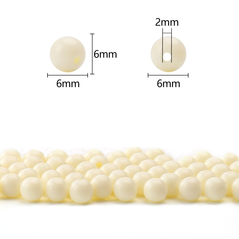 1000 bolas redondas de acrílico beige liso de 6 mm,
