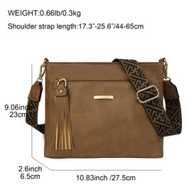 GLITZALL Crossbody Bags for Women Shoulder Bags with Multi Pockets Adjustable Vintage Handbag Messenger Bags Fashion Daily Use