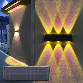 Mrzxy Solar Lights Outdoor Waterproof Dusk to Dawn Sconce Sunset Colored Landscape Lighting for Wall, Backyard, Deck, Patio, Garden, Porch