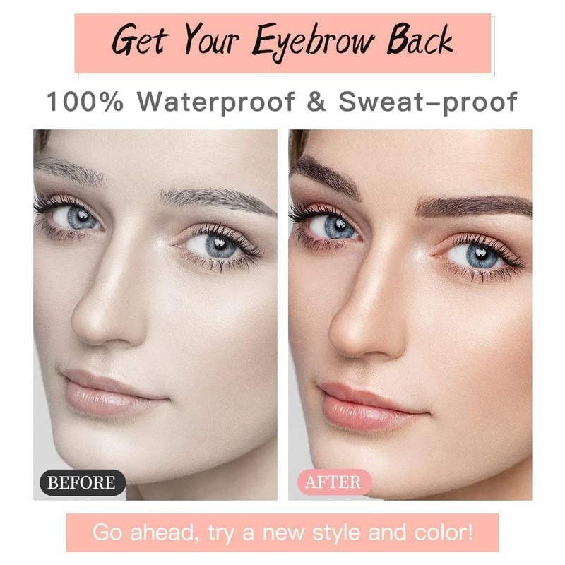 Eyebrow Tattoo 8 Sheets, 76 Pairs Eyebrow Tattoo Sticker Waterproof