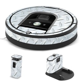 MightySkins Skin Compatible with iRobot Roomba 960 Robot Vacuum - Diamond Plate | Protective, Durable, and Unique Vinyl Decal wrap Cover | Easy to Apply, Remove, and Change Styles | Made in The USA