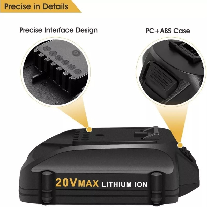 For WORX 2pack For WORX 20V MAX Extend Lithium Battery