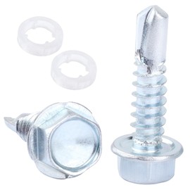 Sheet Metal Screws 1/4 x 1, Sheet Metal Screws Self Tapping with Rubber Washer for Metal or Wood Connections - 150 Pcs