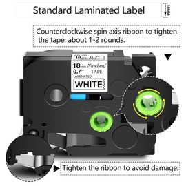 NineLeaf 4 Pack Compatible for Brother P-Touch PTD450 PT-D600 PT-D400 Label Maker Standard Laminated TZ TZe Label Tape TZe241 TZ241 TZe-241 TZ-241 Black on White 18mm (3/4 Inch) x 26.2 ft. (8m)