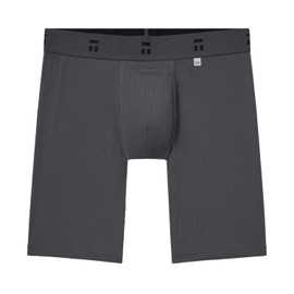 Tommy John Men's Air 8" Boxer Brief Underwear - Hammock Pouch (Gray Pinstripe, X-Large)