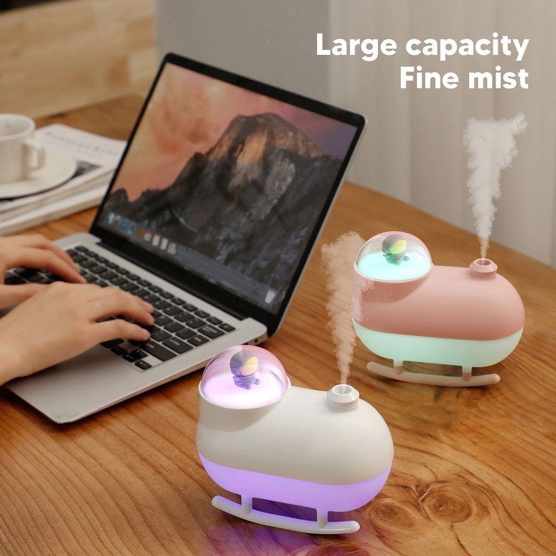 Small Humidifier Desktop Humidifier Cartoon Astronaut Train Colorful Lighting USB
