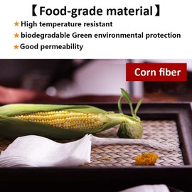 100 Pcs Disposable Tea Bags for Loose Leaf Tea, Biodegradable Tea Filter Bags with Drawstring, Corn Fiber Empty Tea Bags for Loose Leaf Tea (3.54 x 2.75 inch)