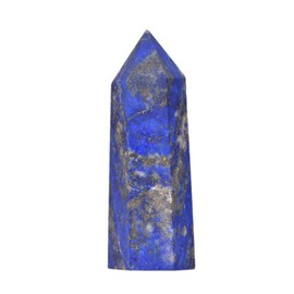 JUST IN STONES Natural Lapis Gemstone Crystal Hexagonal Pointed Reiki Chakra Faceted Prism Wand Stone Home Decor