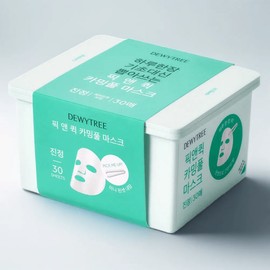 Dewytree Pull-out Calmingful Hypoallergenic Mask Pack (30 Sheets) 1 Pack Cooling Soothing Houttuynia Cordata Pack, White / 뽑아쓰는 카밍풀 저자극 마스크팩 30매입 1개 쿨링 진정 어성초팩, 흰색