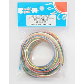 Sanko Densho UL1007 Heat Resistant Vinyl Insulated Wire, Black, White, Red, Yellow, Green, Blue, Brown, Orange, Gray, Purple, AWG26 (10 Colors) UL1007 AWG-26, 10 Colors (2 m x 10 Colors)