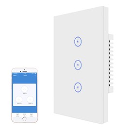ZigBee Smart Light Switch, Touch Light Switch Works with Alexa, Google Assistant and IFTTT, Alexa Light Switch with Timer, APP Remote Control, ETL Certification, Neutral Wire Required (3 Ways, White)