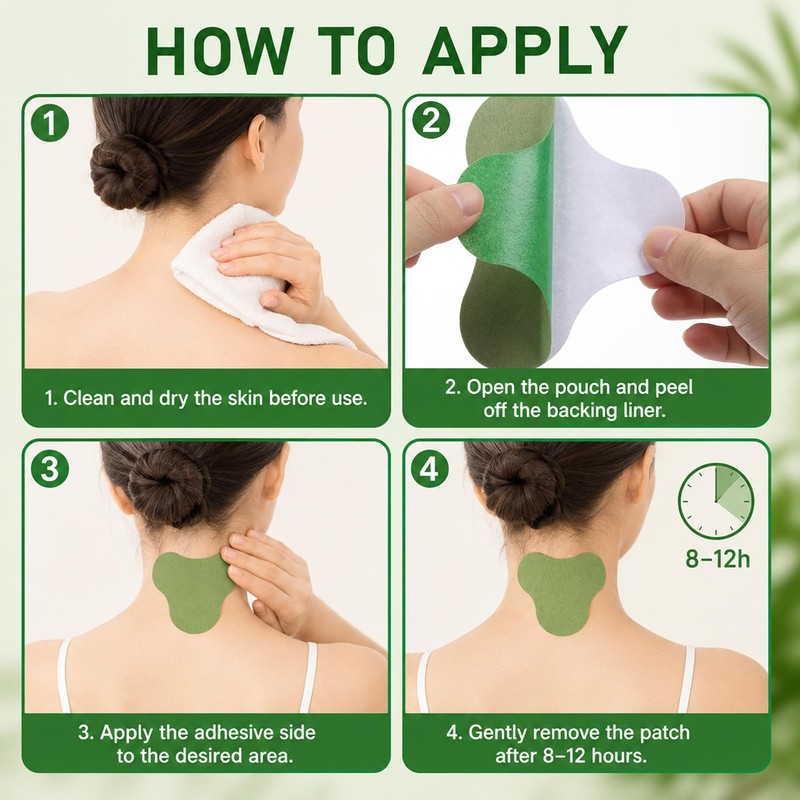 100 Pcs Neck Patches, Warming Herbal Plaster Maximum Strength Heat