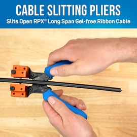 Jonard Tools CSP-RPXL Cable Slitting Pliers for RPX Long Span Cable - Free Ribbon Fiber Optic Cable, Ergonomic Spring-Loaded Handle, Fixed Ultra-Sharp Blade, with Guide Blocks