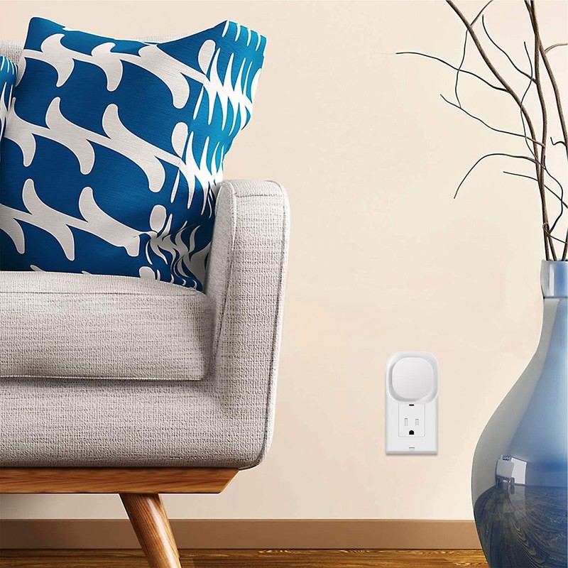 YUNLEX 4 Pack Plug in Dimmable Red Night Light, Auto