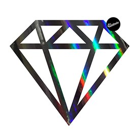Diamond Vinyl JDM Decal Sticker | Black Holographic | 4 inch | for Body Panels Window Glass Any Smooth Surface (Small 4 inch)