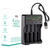 18650 Battery Charger 4 Bay, Universal Battery Charger with 4