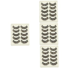 Minkissy 4sets False Lashes Lash Clusters Shiny Makeup Eyelashes for Women Girls Cat Eye 10pairs*4