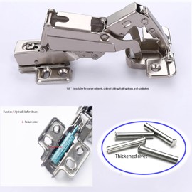 2-Pack 165 Degree Soft Close Cabinet Hinge Suitable for Frameless Full Cover Cabinet Folding, Folding Doors, Corner Cabinet Doors, and Wardrobe Door Installation ﻿