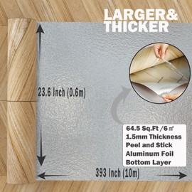 Oxdigi Peel and Stick Herringbone Vinyl Flooring Roll 23"x 393"/64 Sq.Ft, Self Adhesive Vinyl Floor Tiles Wood Plank Flooring Waterproof Wear-Resistant for Any Room, DIY Floor Coverings, Nature Wood