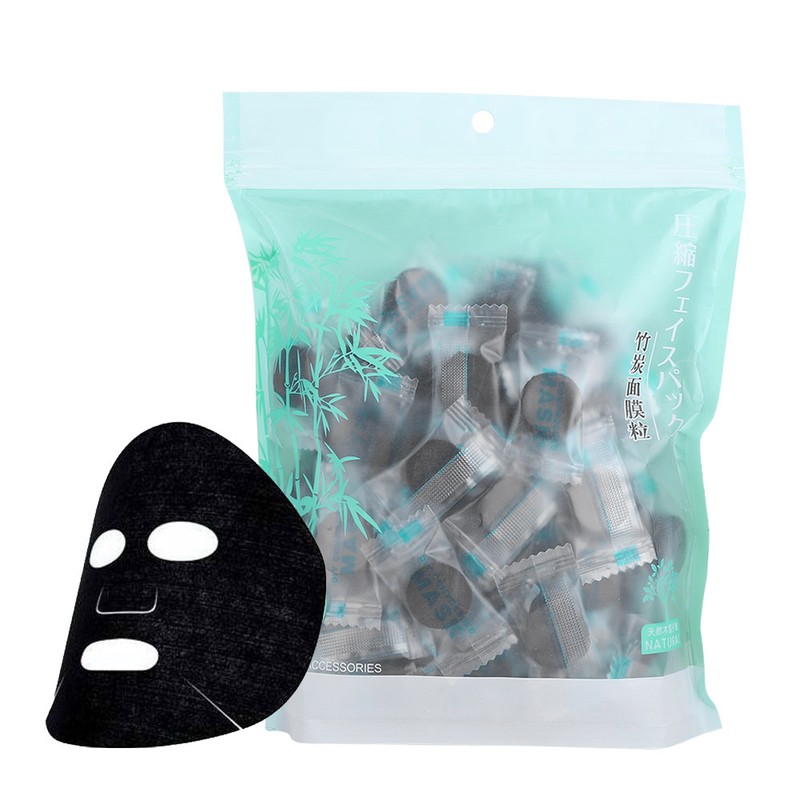 100Pcs/Pack Bamboo Charcoal Disposable Skin Care Compressed Face Mask DIY