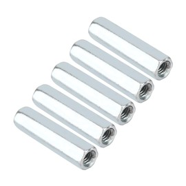 5 Pcs M6 Long Rod Nut, Hex Coupling Nut, M6 Threaded Rod Connector, Sleeve Nut Standoff Threaded Fasteners