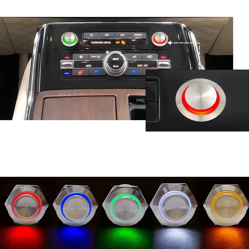 (2 Pcs) UL Certification 22mm Push Button Switch Latching 12V