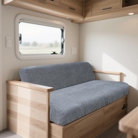 RXZHZYM rv Couch Cover —— Stretchable Fabric (Drak Gray). It is Suitable for RV Sofas, RV Seats, RV Cushions.