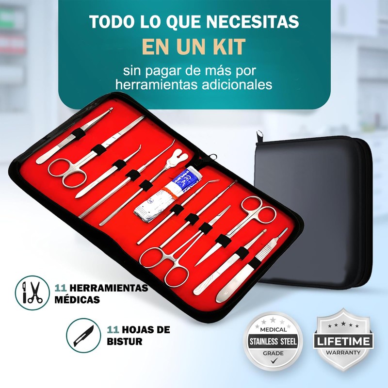 Kit de Práctica de Sutura 22Pcs, Herramientas de práctica de