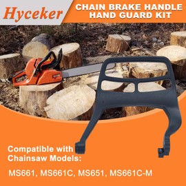 Hyceker Chain Brake Handle Hand Guard Kit for Stihl MS661 MS661C MS651 MS661C-M Chainsaw Parts with Bar Nuts Chain Guide Bumper Strip 1144 790 9101, 1144 790 9100