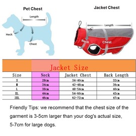 AXspeed Dog Clothing for Autumn and Winter, Warm Padded Waterproof Jacket
