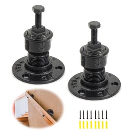 Handrail Holder Handrail Bracket Handrail Support Railing Brackets - Black Stair Handrail Holder Thickened Iron Handrail Holder in Industrial Style for Wall Mounting Stair Handrail, Pack of 2