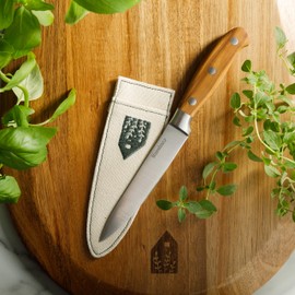 Bloomhouse 5 Inch German Steel Utility/Boning Knife W/Italian Olive Wood Forged Handle
