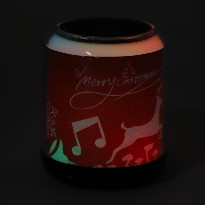 Mini Bluetooth Speaker Christmas Pattern Festive Atmosphere RGB Music Player