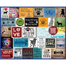 White Mountain 1000 Piece Jigsaw Puzzle Dog Quotes Collage Puzzles with Large Pieces Gift for Adults and Family 24"x30" - I Love Dogs