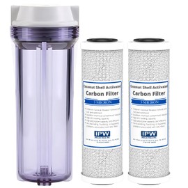 IPW Industries, Inc. - Compatible Water Pur Style Company (CCI-10CLW12) Filter Canister and (CCI-10-Ca) Carbon Block Filters - 1/2" NPT Ports for Water Filtration