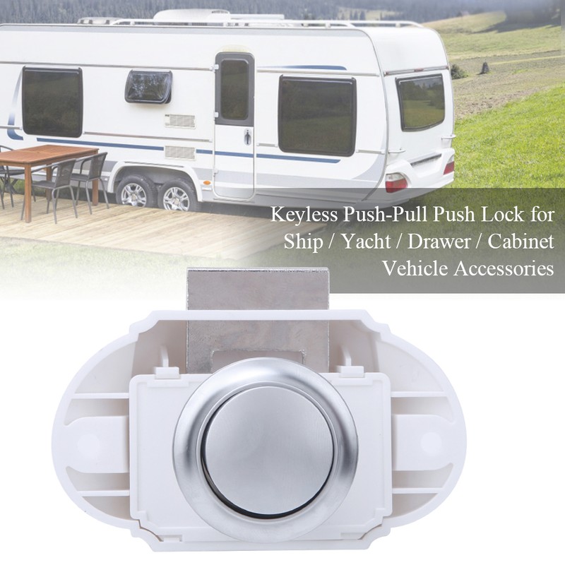 Pearl Chromium Keyless Push Pull Push Lock for RV /