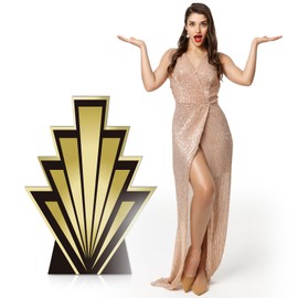 Anglechic 3.1 ft 1920's Theme Awards Night Party Decorations 20's Art Decor Cardboard Stand-ups Cutout 1920's Awards Night Photobooth Props Stand up for Roaring Music Theme Party Supplies