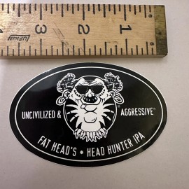 Fat Head’s Brewery Head Hunter IPA Sticker Logo Ohio Craft Beer Swag 3.75”