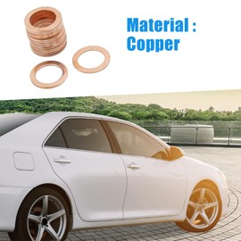 A ABSOPRO Copper Crush Washers Flat Sealing Gaskets Rings 14mm Inner Diameter (Set of 20)