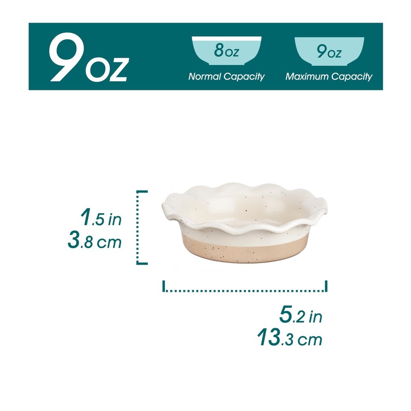 vancasso Mini Pie Pans Set of 6, 5.2 Inch Ceramic