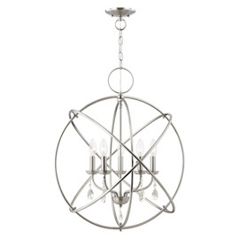 Livex Lighting 40905-91 Aria Chandelier, Brushed Nickel