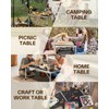 Sportneer Folding Table: Adjustable Height Camping Essentials 35.4" L x